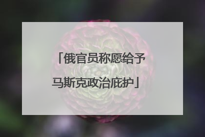 俄官员称愿给予马斯克政治庇护